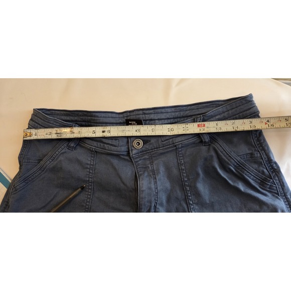 Kuhl Shorts Womens 10 Blue Drawstring Snap Button Zipper Pockets Hiking Outdoor - Picture 4 of 7